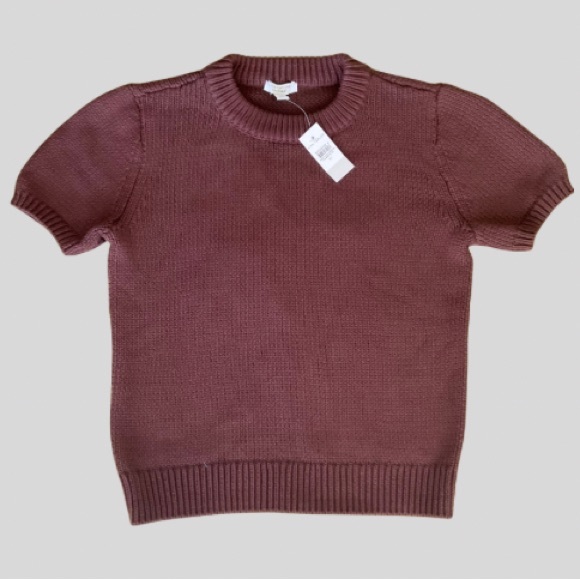 Ann Taylor Weekend Collection Chunky Wedge Sweater Tee Brown Size M NWT - Picture 5 of 10